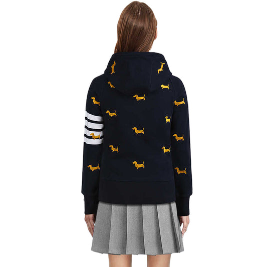 4-Bar embroidery Hoodies