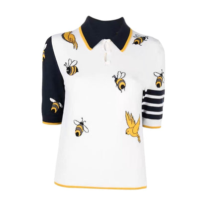 4-Bar Bee Embroidery POLO Shirt