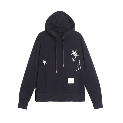 4-Bar embroidery Hoodies