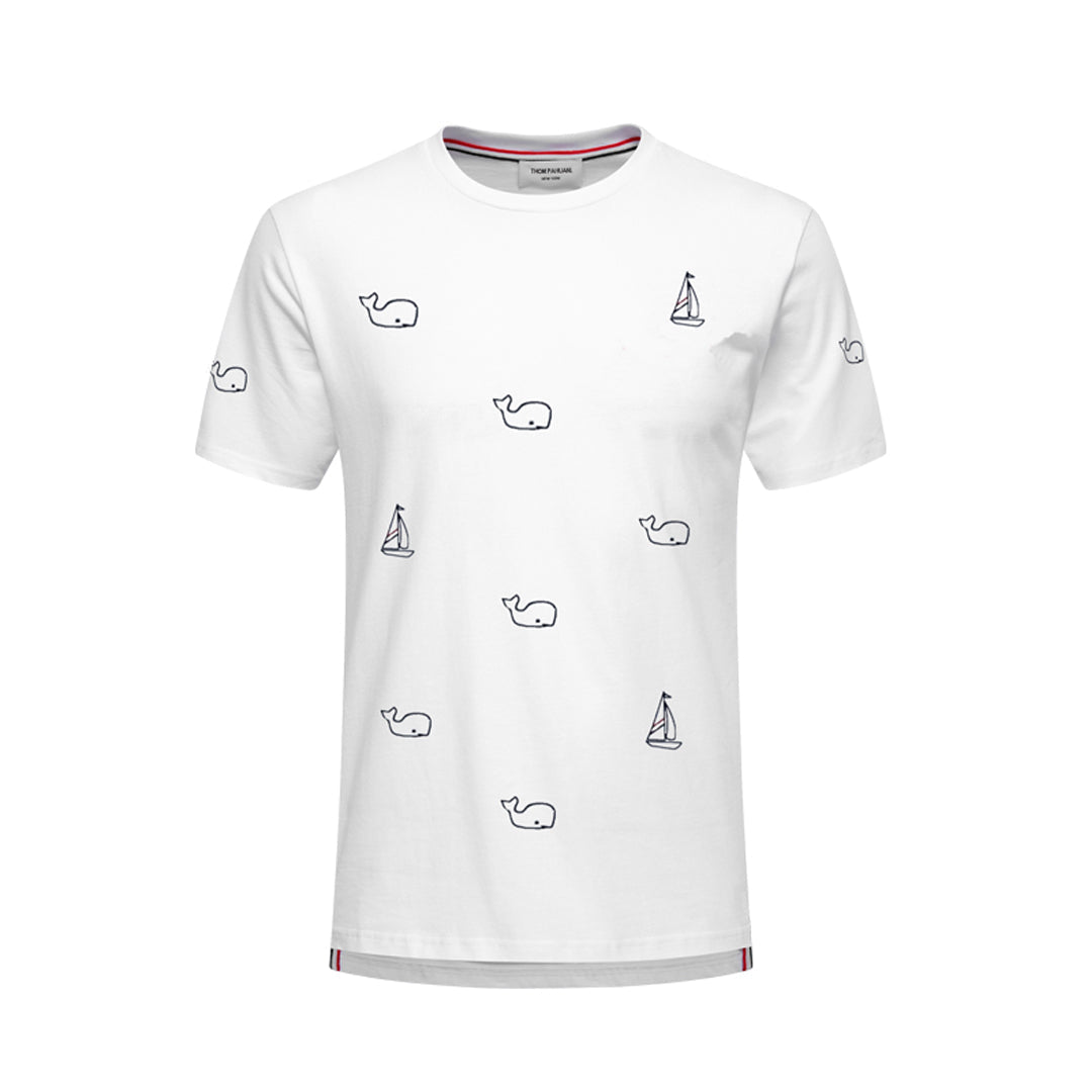 4-Bar Whale print T-shirt