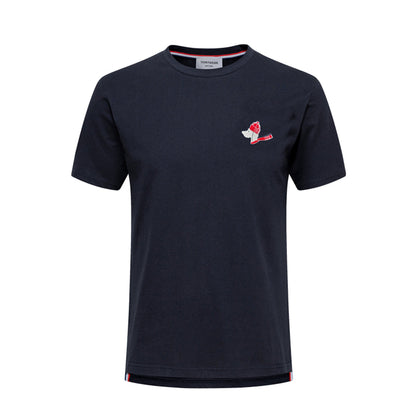 4-Bar Christmas Dog Embroidery T-shirt